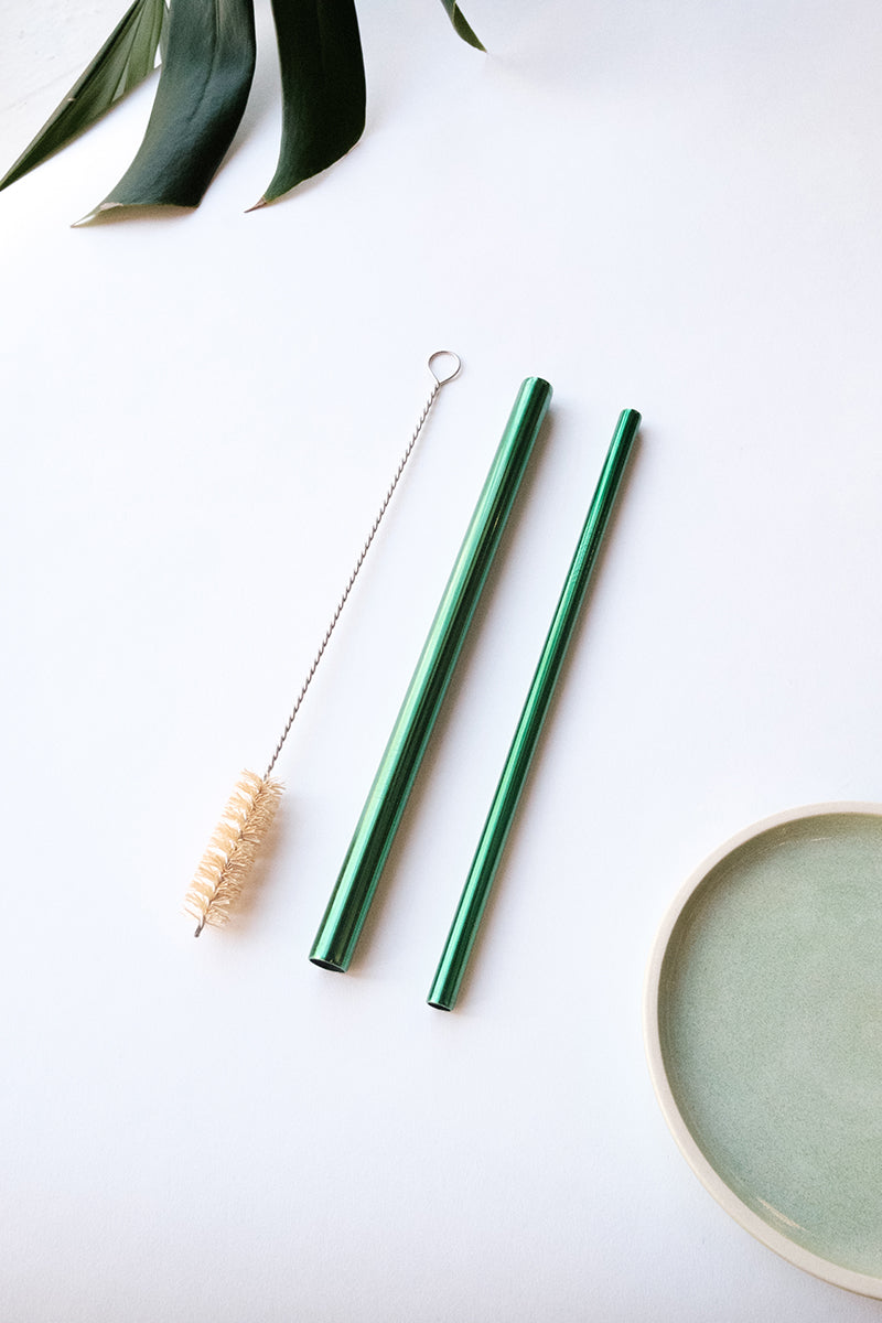 3Pc Stainless Steel Boba Straw Set